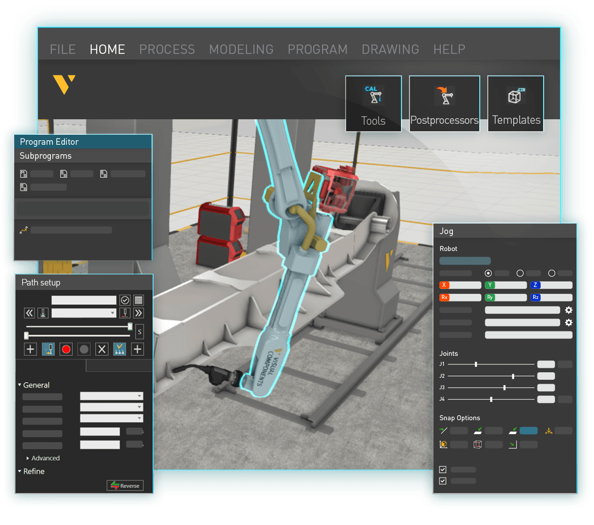 Visual Components 开放生态：机器人编程、后处理器与插件集成界面